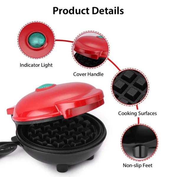 350W Mini Electric Waffle Maker – Non-Stick Pancake, Bubble Egg, and Cake Machine for Quick Breakfast Treats - Image 5