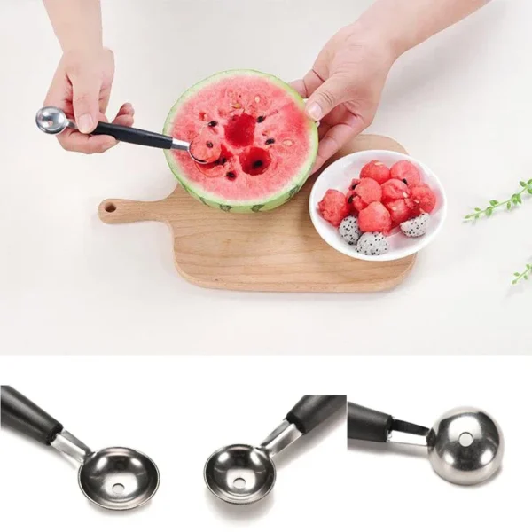 Kitchen Gadgets Double-Headed Multi-purpose Stainless Steel Watermelon Digger Fruit Spoon Digging Ball Spoon Kitchen Accessories - Image 3