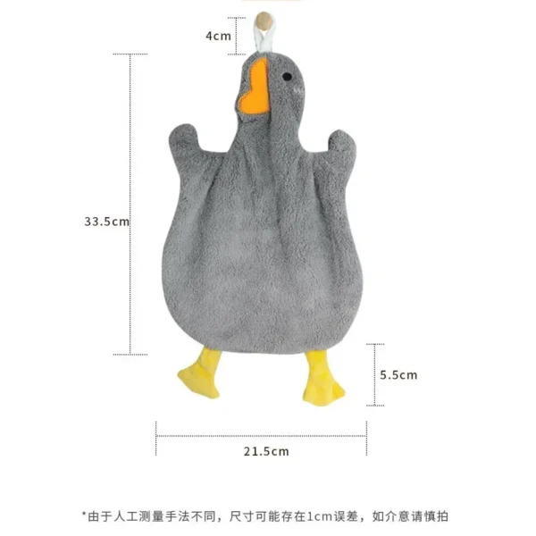 Hand Towel Cute Duck Hanging Towel Kitchen Bathroom Goose Bath Ball Soft Absorbent Microfiber Towels Bathrobe Home Textile - Image 5