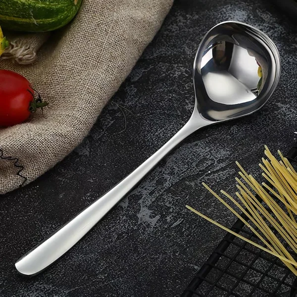 Stainless Steel Spoon Long Handle Tablespoons Hot Pot Soup Ladle Ramen Noodles Scoop Kitchen Tableware Cooking Utensils