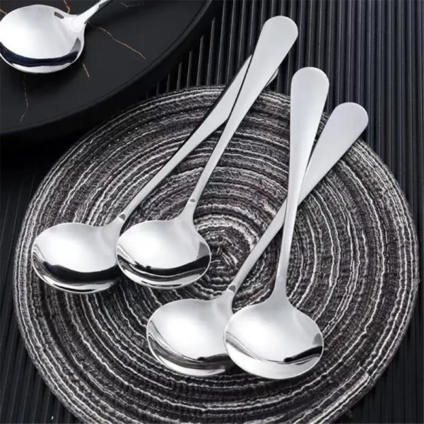 Spoons Dinnerware Kitchen Utensils Spoon Sets Stainless Steel Spoons Ice Cream Spoons Long Handle Coffee Spoons Stirring - Image 3
