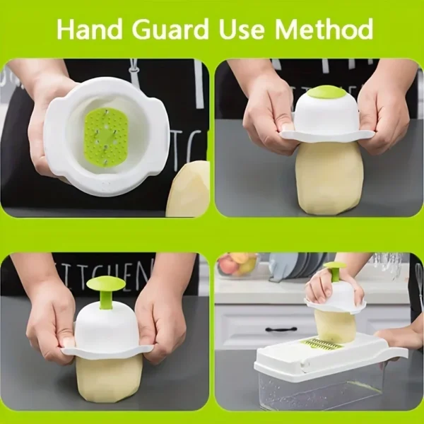 Kitchen vegetable cutter Multi-functional home vegetable cutter Potato cutter slicer Salad dicer Grater,14pcs - Image 4
