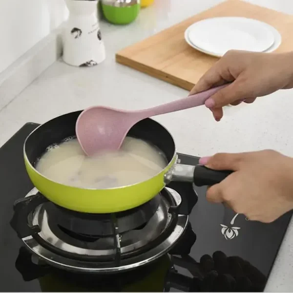 1pcs Wheat Stalk Spoon Tablespoons Household Utensils Spoons Plastic Large Soup Long Porridge Rice DinnerScoop Kitchen Tools - Image 4