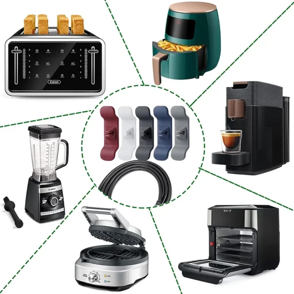 10/5/1 Pcs Cord Organizer for Appliances Kitchen Storage Cord Wrapper Cable Wire Cord Organizer Air Fryer Coffee Machine Kitchen - Image 3