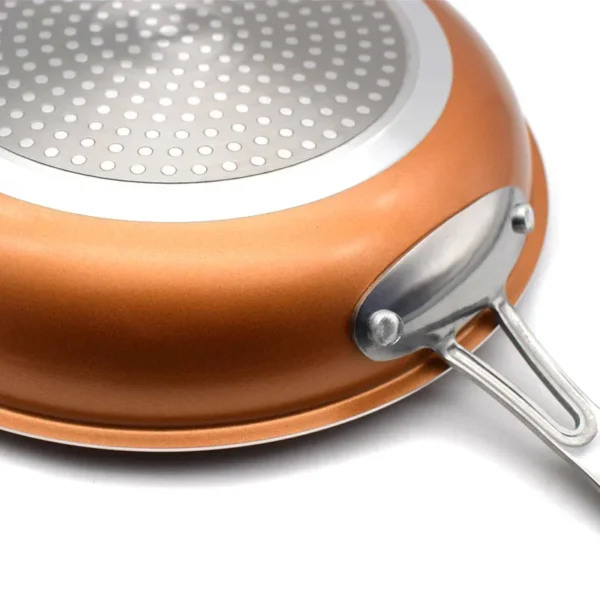 8/10/12 Inch Non-stick Skillet Copper Frying Pan with Ceramic Coating Induction Cooking Frying Pan Oven Dishwasher Safe Saucepan - Image 4