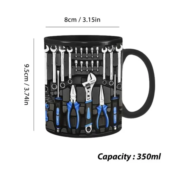 Mechanic Coffee Mug – Toolbox-Inspired Ceramic Mug with Screwdrivers & Wrenches – 350ml (12 oz) – Perfect for DIY Enthusiasts, Coffee Lovers & Gift Ideas - Image 6