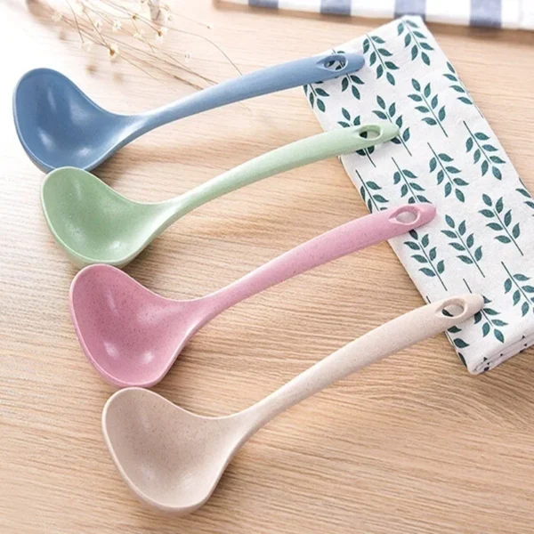 1pcs Wheat Stalk Spoon Tablespoons Household Utensils Spoons Plastic Large Soup Long Porridge Rice DinnerScoop Kitchen Tools - Image 2