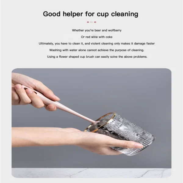 Brush Long Handle Cups Cleaner Kitchen Water Cup Cleaning Household Utensils Long Bottle Tea Cup Brush No Dead Corners Cup Brush - Image 6
