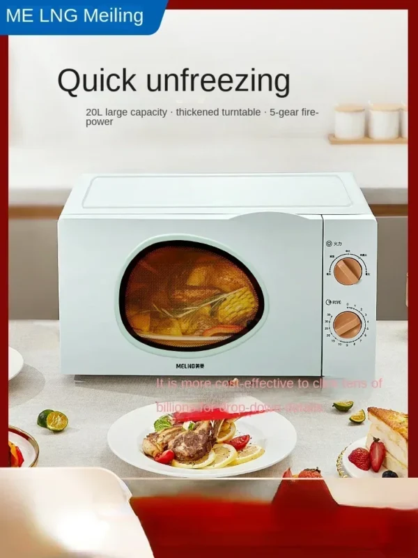 20-25L Microwave Oven with Fast Heating & Intelligent Functions – Multifunctional Rotary Plate, 220V, Light Green Color
