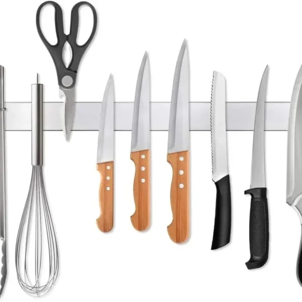 10-Inch Stainless Steel Magnetic Knife Holder – Wall-Mounted Storage Rack for Kitchen Knives & Accessories Organizer - Image 3