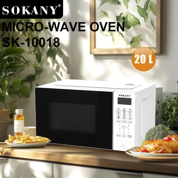 Houselin Benchtop Microwave with Smart Sensor, Touch, One-Touch Quick Menu, Silent Option, 1100W, Stainless Steel - Image 2