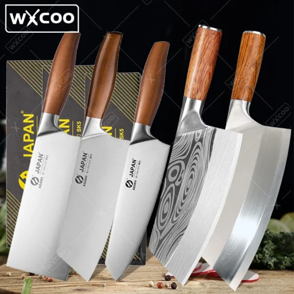 WXCOO Stainless Steel Chopper Japanese Kitchen Chef's Knife Slicing and Chopping Knife Barbecue Kitchen Utensils Kitchen Tools