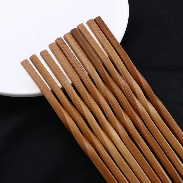 Kitchen Utensils Pointed Chopsticks Tableware Reusable Fried Dough Twists Bamboo Chopsticks Flatware Japanese Style - Image 2