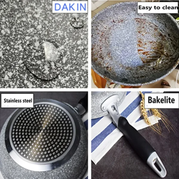 Durable Stone Frying Pan28/26/24/20cm Wok Non-stick Pan Skillet Cauldron Induction Cooker Pans Pancake Egg Gas Stove Home - Image 6