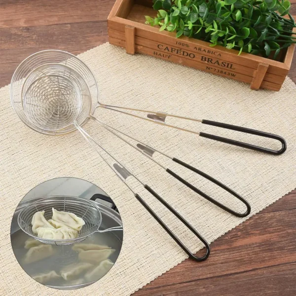 Colander Spoon Long Handle Heat Resistant Filtering Stainless Steel Spicy Fried Noodle Skimmer Ladle Kitchen Utensil Ложка - Image 4