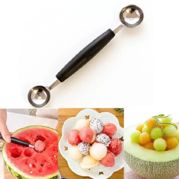 Kitchen Gadgets Double-Headed Multi-purpose Stainless Steel Watermelon Digger Fruit Spoon Digging Ball Spoon Kitchen Accessories - Image 2