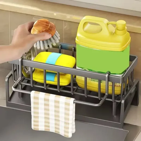 Sink drain rack non-stainless steel sponge rack faucet storage soap rack towel rack shelf storage rack kitchen accessories - Image 6