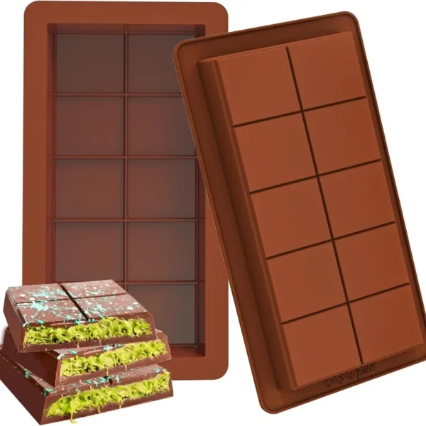 Silicone Chocolate Bar Mold – Premium Food-Grade Large Mold for Stuffed Chocolate Bars, Candies, Ice Cream, and More – Heat & Cold Resistant, Easy to Clean - Image 3