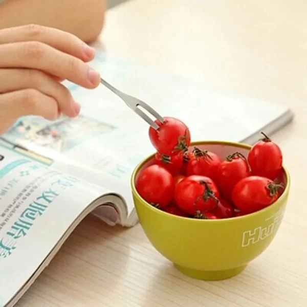 1Pc Fruit Fork Stainless Steel Dessert Salad Snack Cake Fork Durable And Easy To Clean Fruit Fork Practical Kitchen Utensils - Image 2