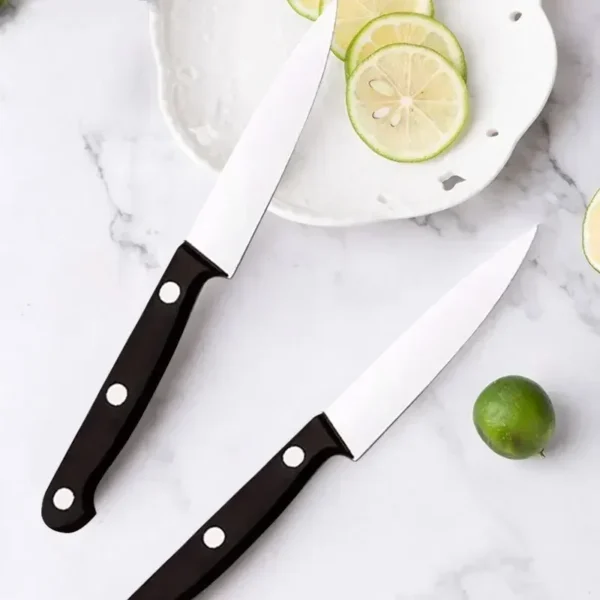 3/6Pc Black Fruit Knife Kitchen Knife Professional Chef Knife Sharp Portable Kitchen Utensil Peeling Anti-rust Anti-stick Peeler - Image 5