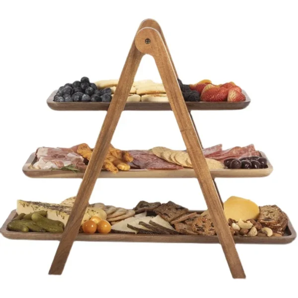 Wooden Fruit Tray for Serving Food | Decorative Storage Tray, Snack Dish Plate, Kitchen Organization | Eco-Friendly Wooden Tray - Image 2