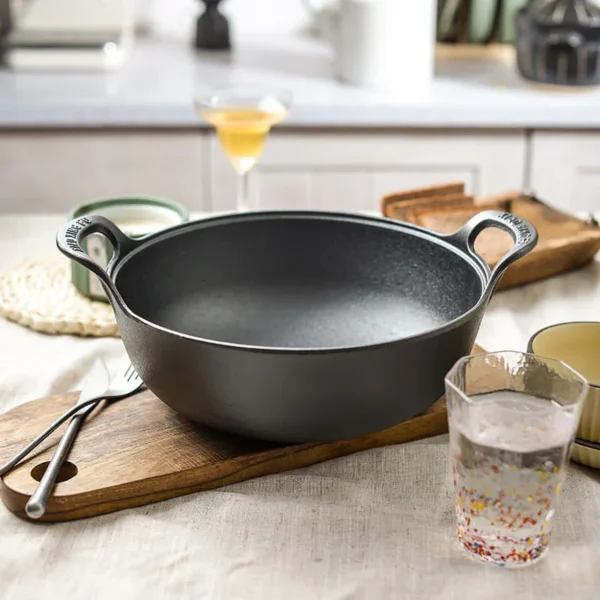 Cast Iron Pot Uncoated And Non Stick wok Casserole kitchen cooking pot cast iron skillet Cookware wok pan fry pan - Image 4