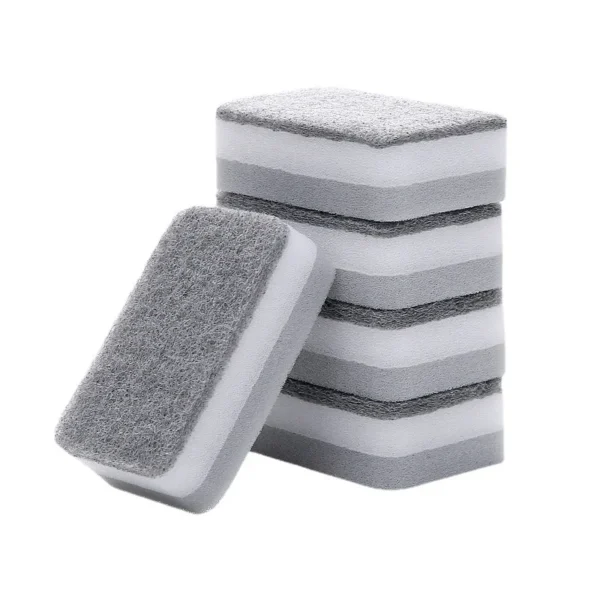 1/2/5pcs Double-sided Sponge Dirt-resistant Scouring Pads Durable Dishwashing Wipes Kitchen Utensil Household Cleaning Supplies - Image 6