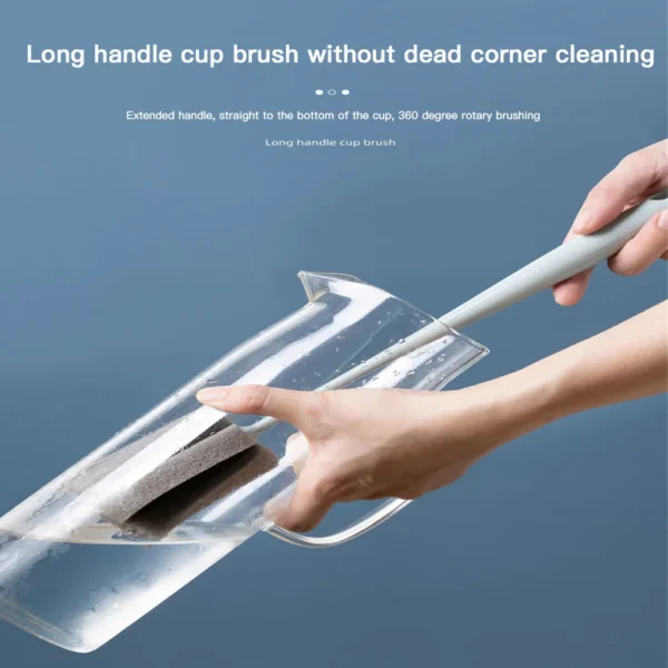 Brush Long Handle Cups Cleaner Kitchen Water Cup Cleaning Household Utensils Long Bottle Tea Cup Brush No Dead Corners Cup Brush - Image 5