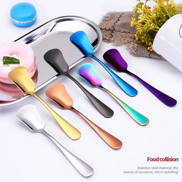 Spoon Gourd Shape Long Handle Colorful Dessert Cake Soup Salad Coffee Ice Cream Scoop Kitchen Utensil Cutlery Flatware 수저