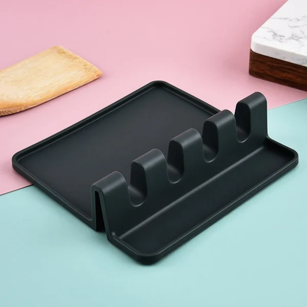 Kitchen Silicone Cutlery Holder BPA-free Durable Spoon Holder With Pad Heat Resistant Spoon Holder Kitchen Utensil - Image 5
