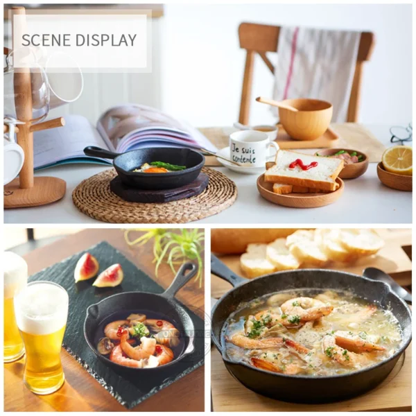 14/16/20cm Cast Iron Frying Pan,Non-stick Skillet Kitchen Fry Pot,Breakfast Pan Omelette pancake pan,Induction Cooking Cookware - Image 5