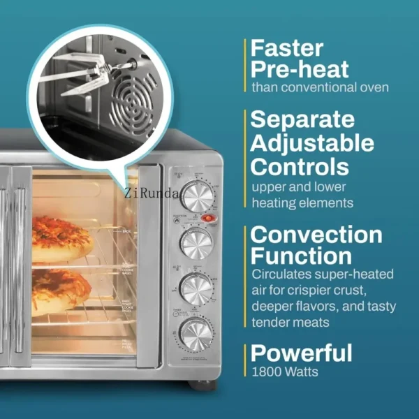 Microwave Ovens, 18-Slice Convection Oven, 4-Control Knobs, Bake Broil Toast Rotisserie, Keep Warm, Microwave Ovens - Image 3