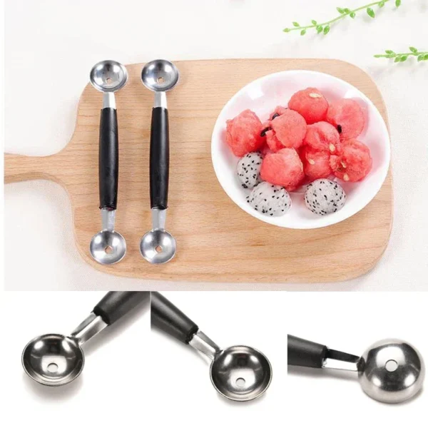 Kitchen Gadgets Double-Headed Multi-purpose Stainless Steel Watermelon Digger Fruit Spoon Digging Ball Spoon Kitchen Accessories - Image 4